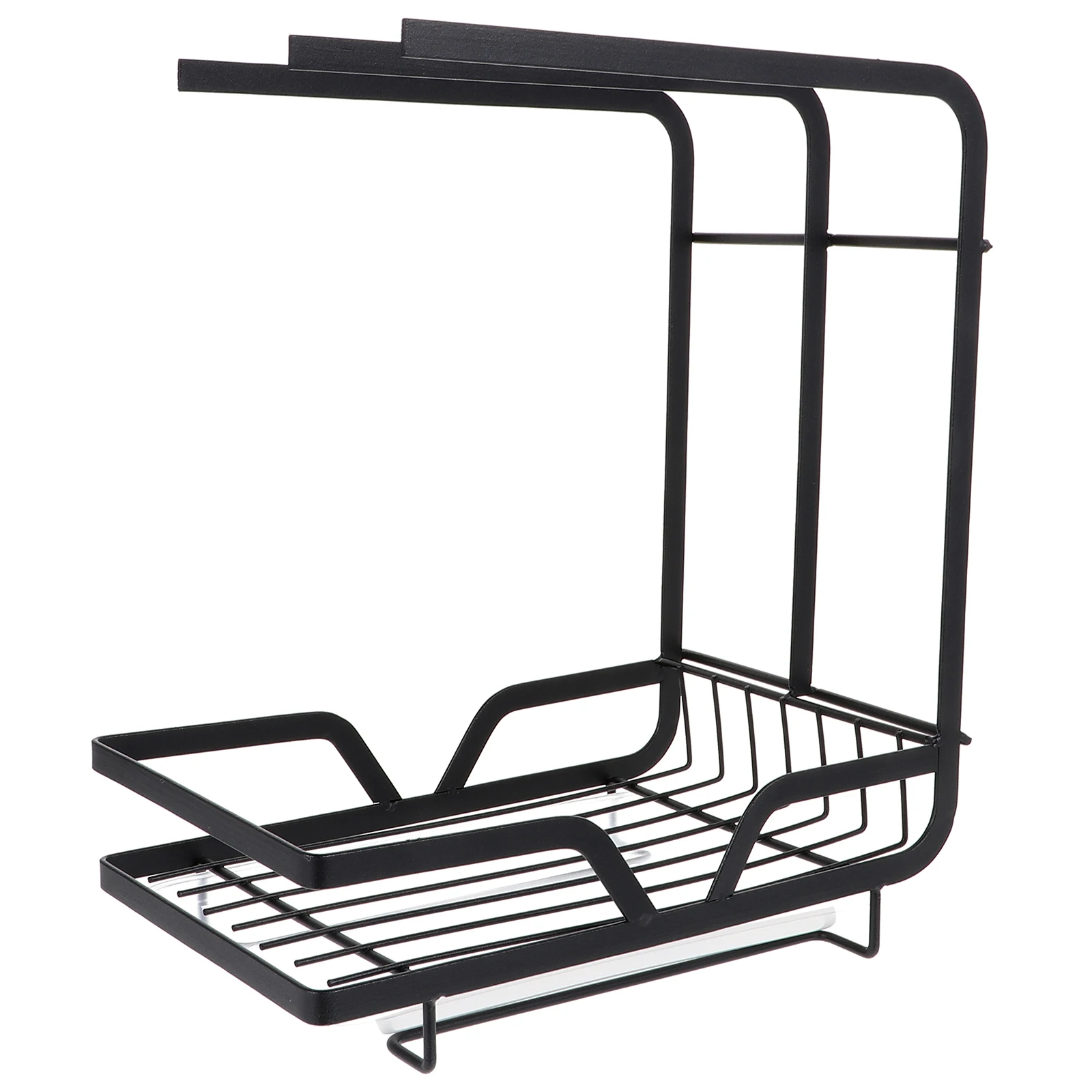 

Wall Mountable Drill-free Storage Rack ABS Metal Kitchen Sponge Holder Cloth Drainer Shelf Lightweight Kitchen