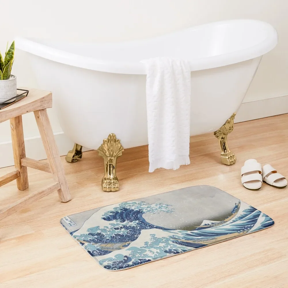 

Under the Wave off Kanagawa - The Great Wave - Katsushika Hokusai Bath Mat Kitchen Rug Bathroom Slip Bathroom Kit Mat