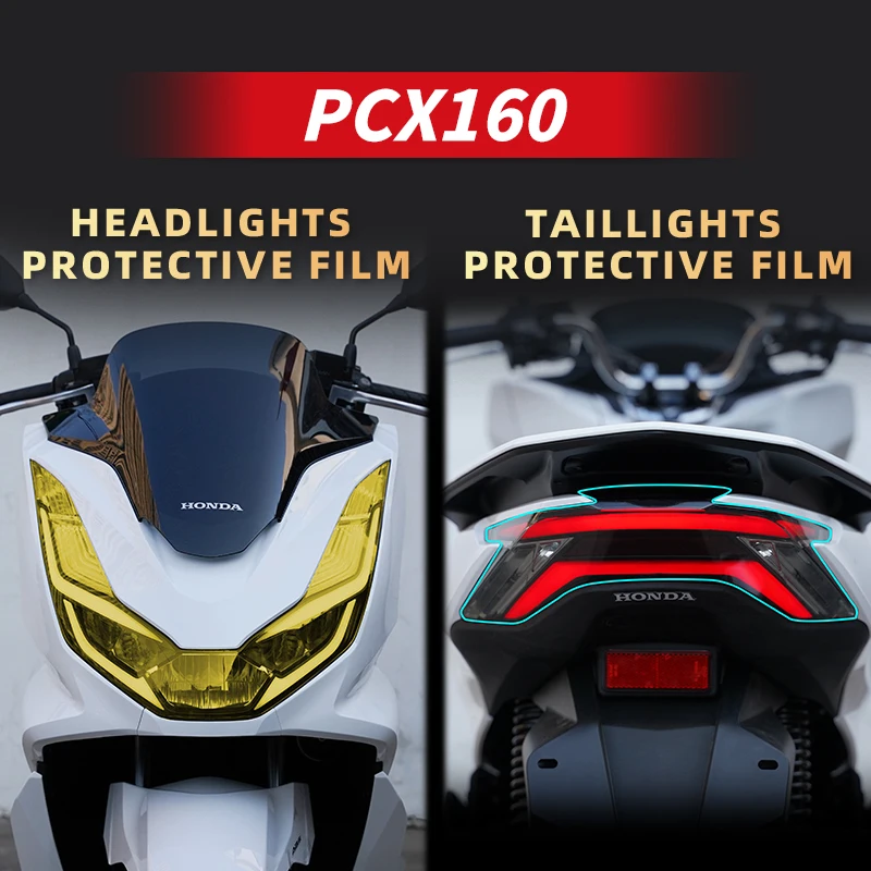 Use For HONDA PCX 160 A Set Of Headlight And Taillight Transparent Protection Film Of Motorcycle Accessories Stickers Refit