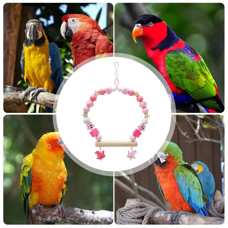 Giocattoli per altalena per uccelli Supporto persico per uccelli Palestra a dondolo per cacatua Lovebird Budgie Accessori per gabbie per uccelli per bilanciare l'esercizio e l'allenamento