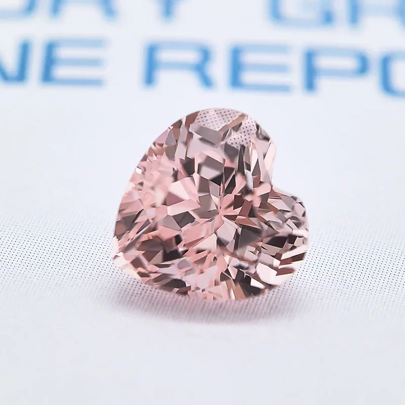 Top Lab Grown Sapphire Heart Cut Morgan Pink VVS1 Charms Gemstone for DIY Jewelry Making Materials Selectable AGLCertificate