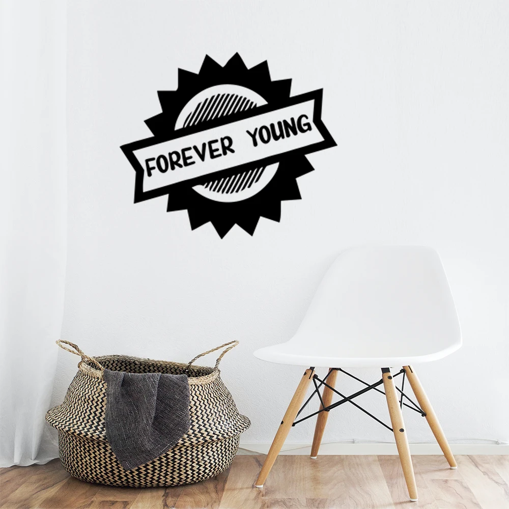 1PC Lovely Forever Young Wall Stickers Decorative Sticker Home Decor Home Decor Background Wall Art Decal