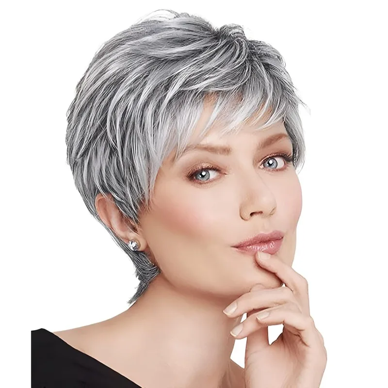 high-quality-full-machine-wig-short-straight-hair-with-bangs-light-gray-human-hair-4inch-brazilian-virgin-remy-natural-hairline