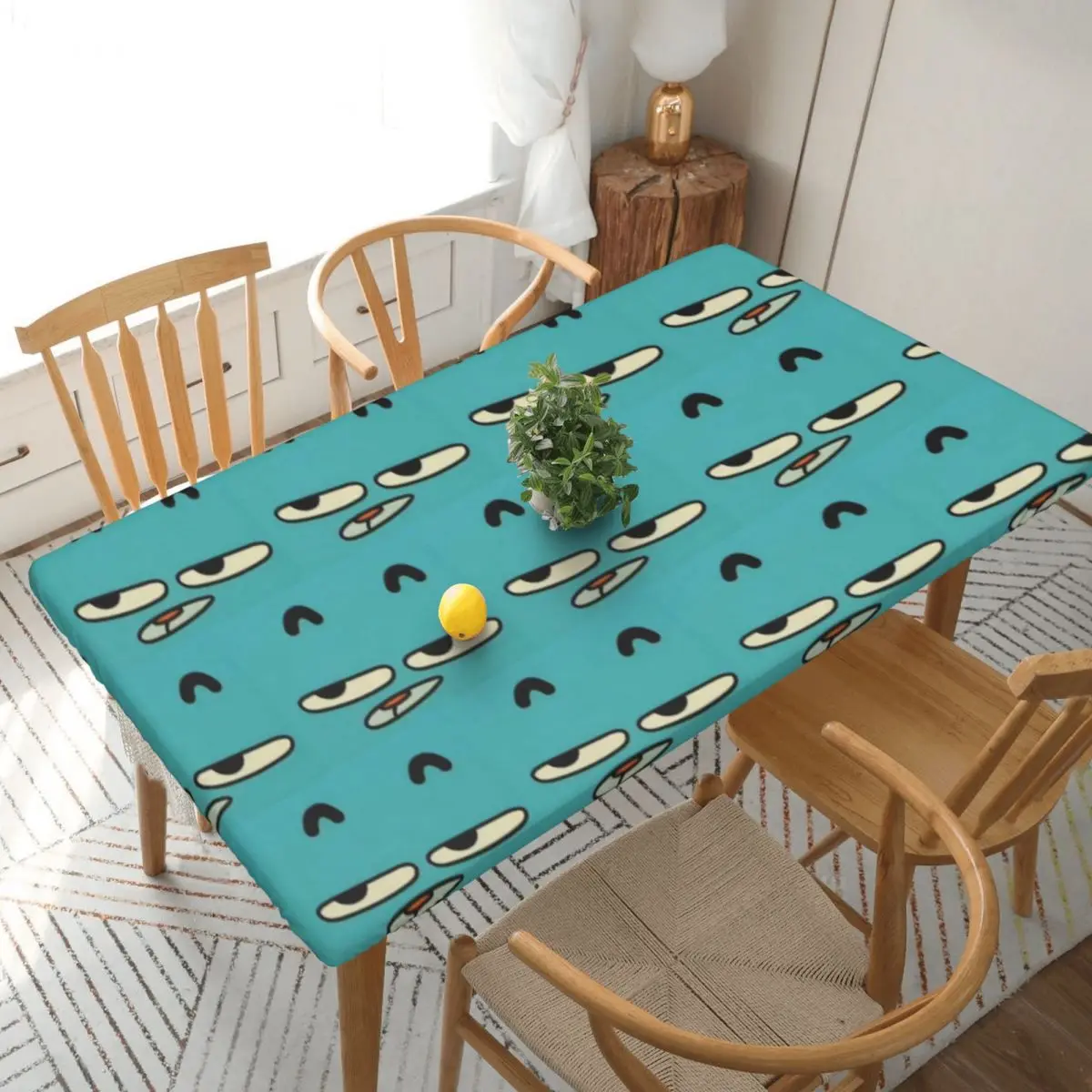 Gum Gumball Customized Rectangular Tablecloth Oilproof Table Cover for Dining Events Table Cloth