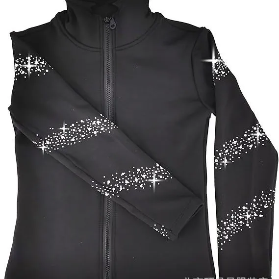 Figure Skating Training Suit with Diamond Top Adult Children's Skating Sportswear Fashion Skating Suit