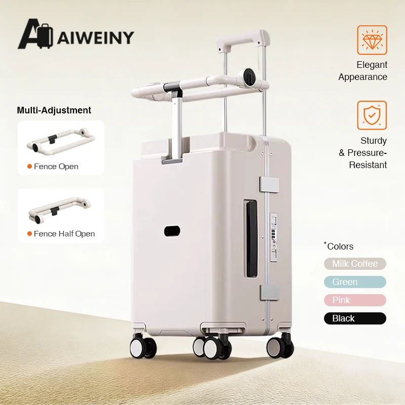 AIWEINY Kids Ride On Suitcase - Aluminum+PC Hard Shell Luggage, Large Capacity, Silent 360° Wheels, TSA Lock, Adjustable Handle