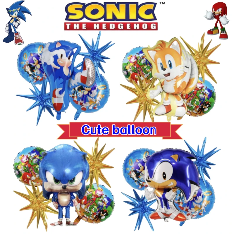 

Sonic The Hedgehog Knuckles the Echidna Miles Prowe мультяшный воздушный шар из алюминиевой фольги для украшения комнаты, вечеринки, воздушный шар, праздничные подарки