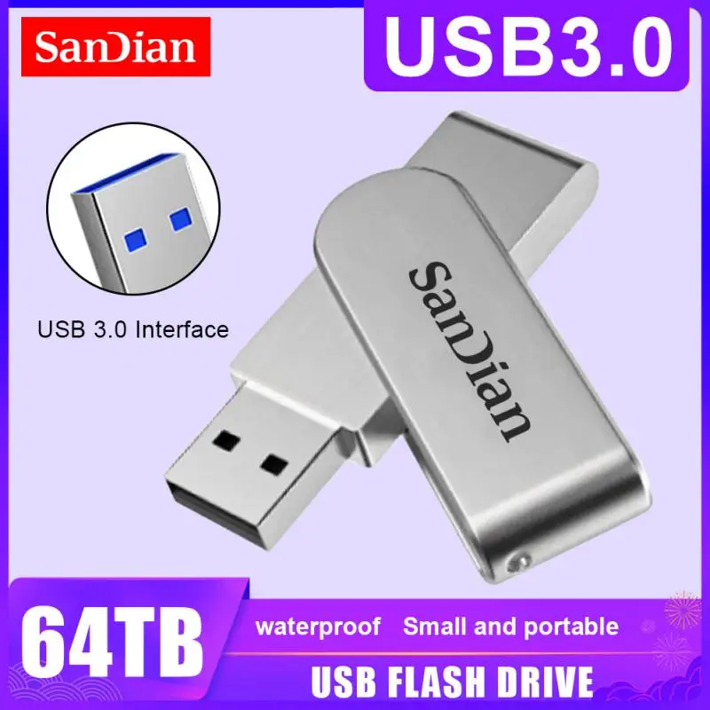 64TB USB Flash Drive Metal Pendrive 2TB 1TB USB 3.0 Memoria 16TB 32TB Ultra-large Capacity High Speed USB Memory For PC