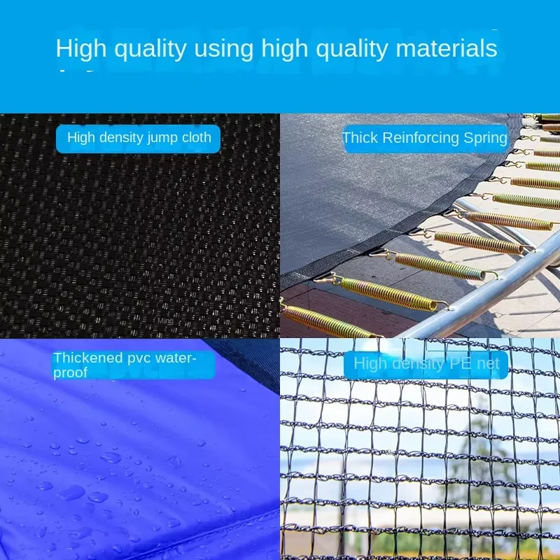 6-16FT Commercial Grade Foldable Fitness Trampoline Kids Adults Large Steel Guard Home Outdoor Made Durable Sports Jumping Girls