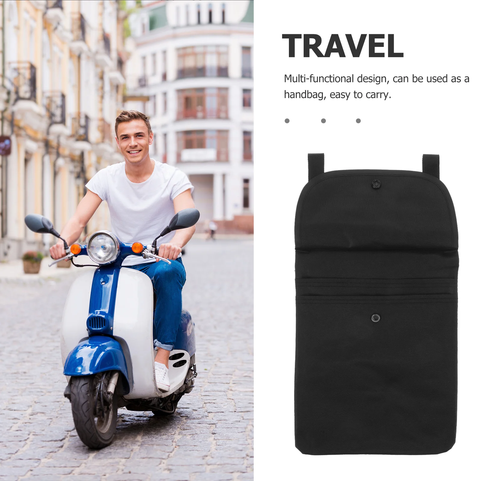 

Motorcycle Handlebar Bag Canvas Large Capacity Hanging Organizer Front Storage Bag Tool Pouch Essentials Carrier for Riders