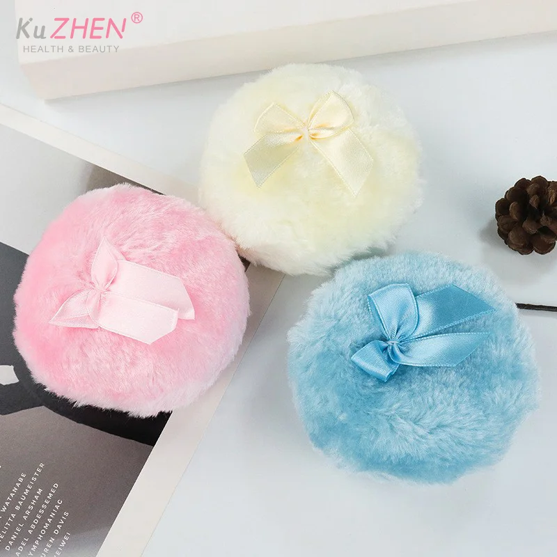 1/4PcPeluche Soffio di Trucco Professionale Bowknot Rotondo Cosmetico Morbido Soffice Soffio di Polvere Allentato Arco Sveglio Spugna Fondotinta MakeupBeauty