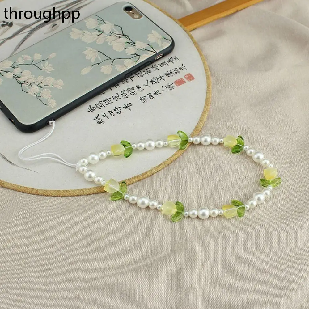

Fashion New Mobile Phone Keychain Lovely Flowers Beaded Cellphone Strap Mobile Phone Accessories