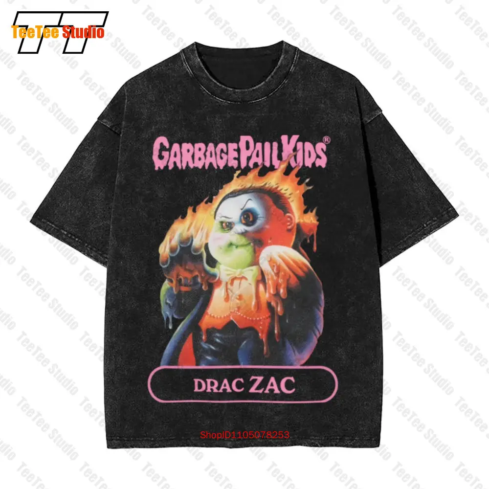 Super 7 X cubo de basura niños Drac Zac Vampira Drácula película Vintage camiseta de gran tamaño 2KT5