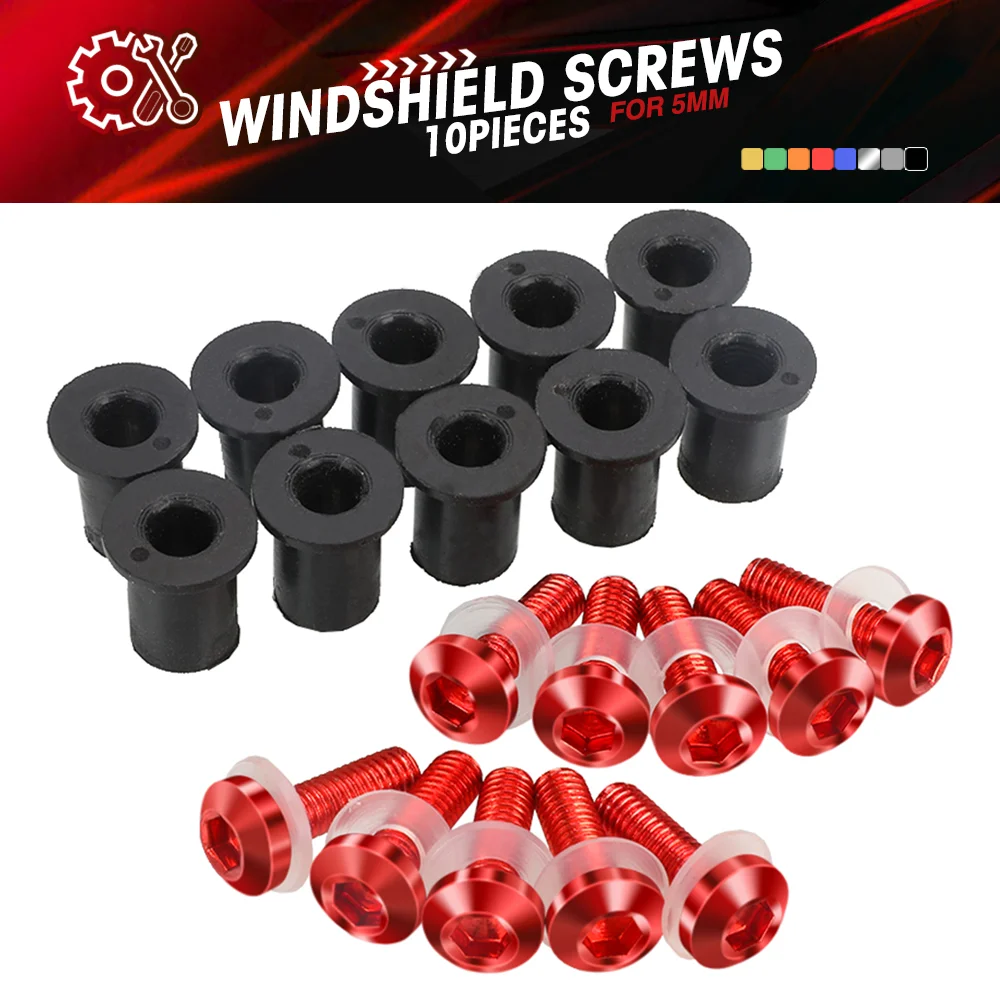 

10 PCS Windscreen Bolt Screw Windshield Screw Bolt Kit For HONDA ADV150 ADV350 CB1 CB1000 CB1000R CB1100 CB125F CB125R CB1300