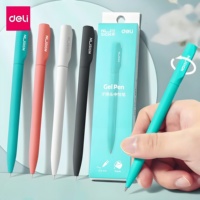 DELI Premium Metal Gel Pen 0.5mm Germany Design Rotatable Cap Pen Black Ink for Executive Signature Office & Gift Writing Tools