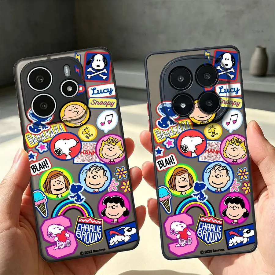 Funda Back Phone Cover Case for Xiaomi Redmi Note 15 11 10 9S 12 14C 13C 13 Pro Plus 15C A4 Snoopy