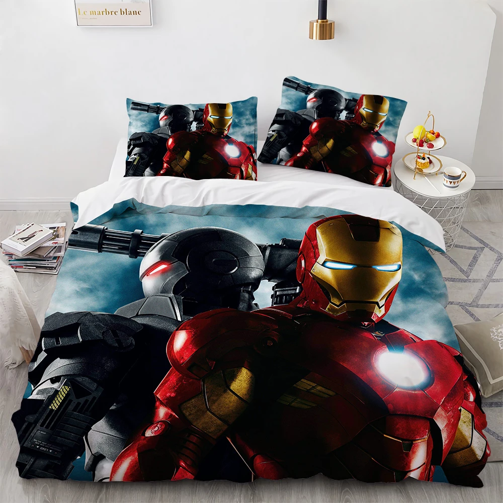 Hot Sale Marvel Movie Bedding Set,Boys Girls Twin Queen Size,Duvet Cover Pillowcase Bed Kids Adult