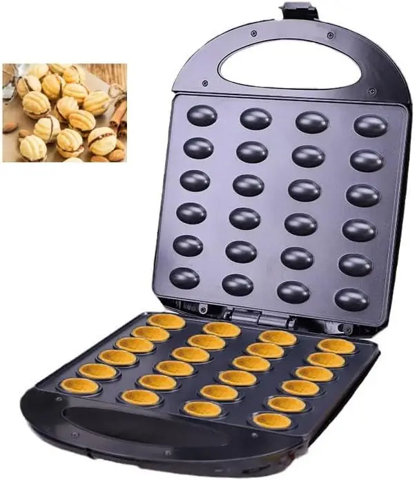 

Электрическая форма для выпечки орехового печенья – 24 отверстия, антипригарное покрытие, легко моется, черная