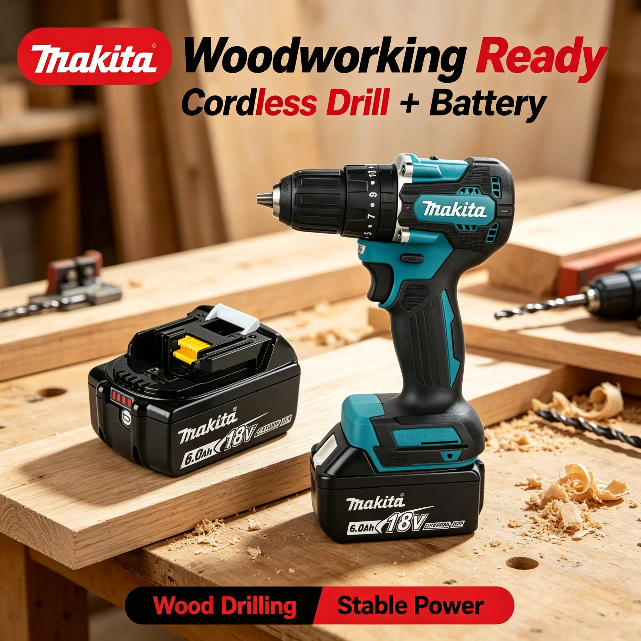Set di utensili elettrici a batteria doppia Makita DDF487, trapano avvitatore a batteria 18V LXT senza spazzole ad alta coppia con batterie al litio BL1860B e BL1840, consegna locale in UE