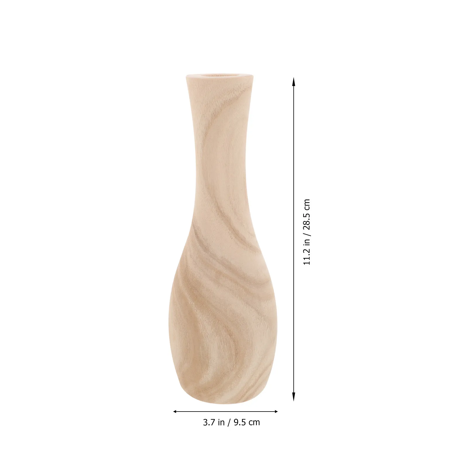 Wooden Flower Vase Small Rustic Tabletop Decor Dried Flower Holder for Home Office Desktop