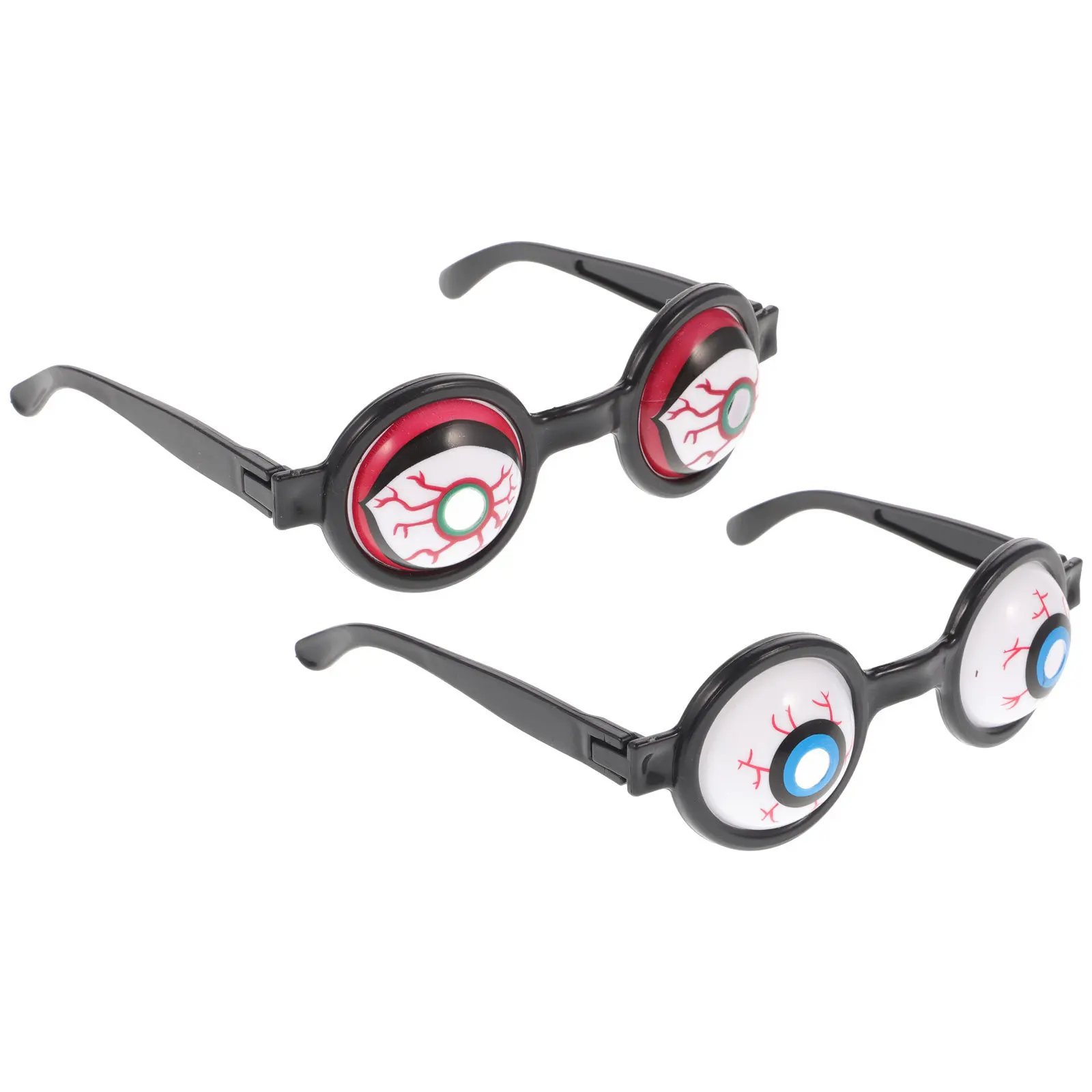 

2Pcs Eyeball Glasses Halloween Costume Props Creepy Scary Party Prank Photo Supplies Masquerade Halloween Glasses Prop