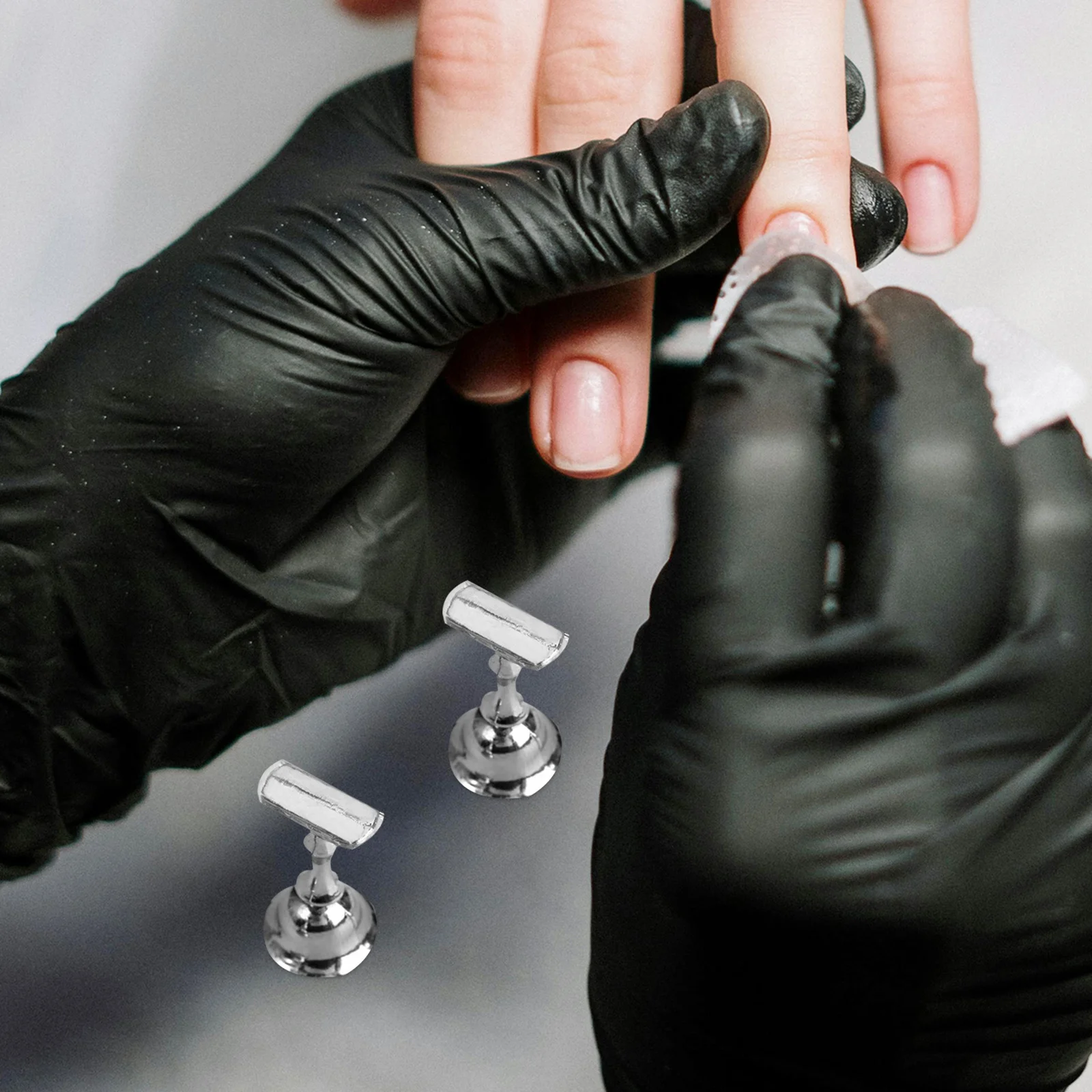 2 Blatt doppelseitige Nagel-Display-Aufkleber, transparent, stark haftende Nägel für Nail-Art-Ständer, zum Aufdrücken des Halters