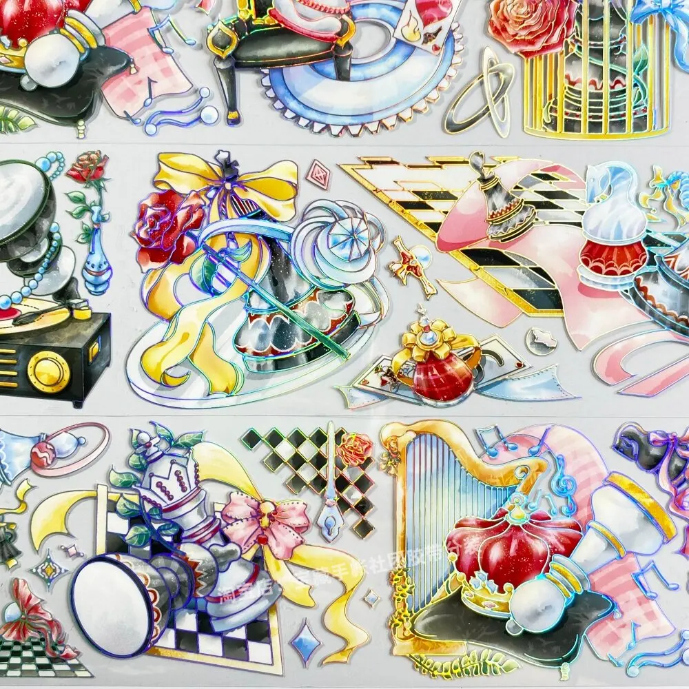 Chess Board Kingdom PET Tape Sample, Wubaowenchuang Decorative Sticker for Journal Scrapbooking DIY Craft