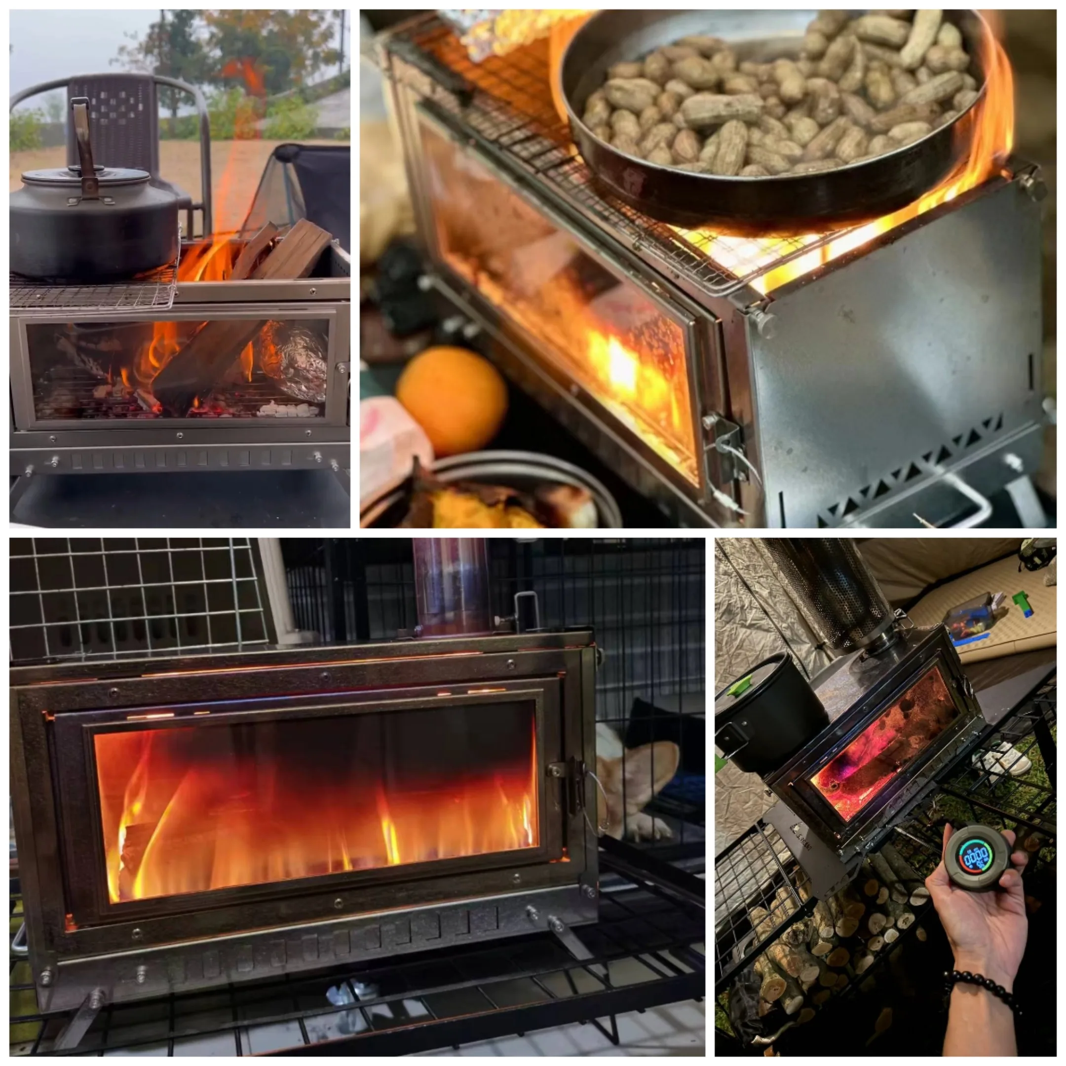 Portable Outdoor Wood Burning Camping Stove for Hiking Cooking Accessories Fuel Compatibility for Charcoal