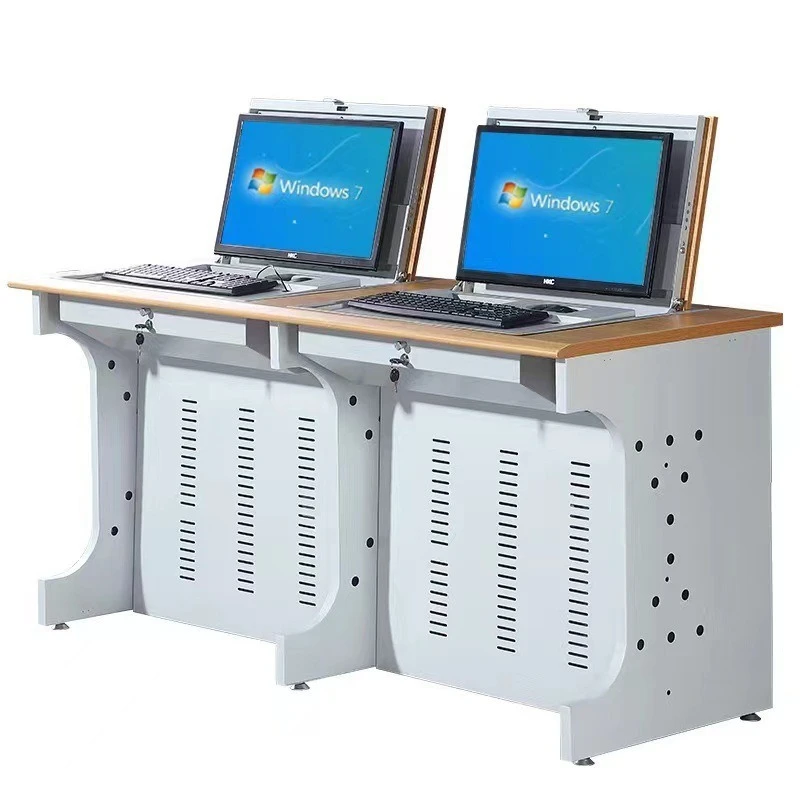 

Multifunctional inversion computer desk embedded single and double manual translation to computer desk