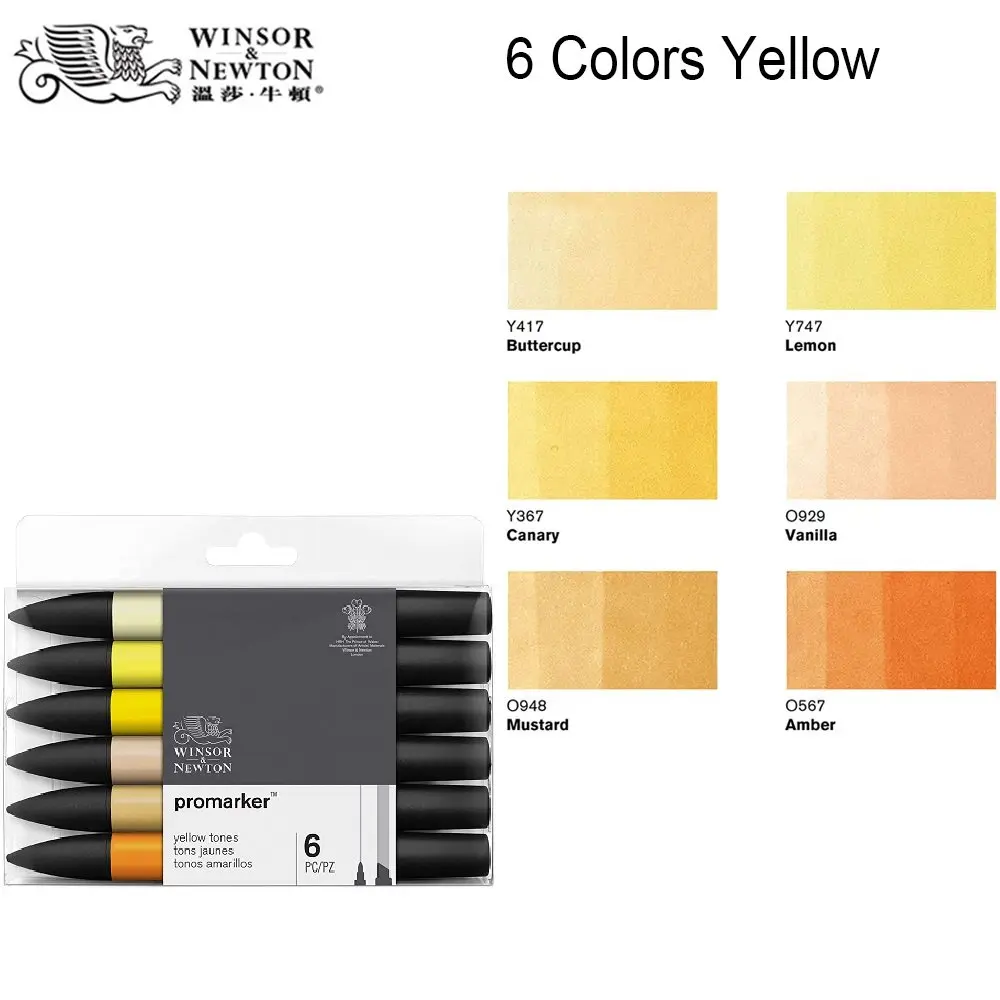 WINSOR & NEWTON Alkoholbasierte Promarker 6/12/24/48/96 Farben Set Doppelspitzen-Markerstifte Design Pro Marker für Künstler – Detail 13