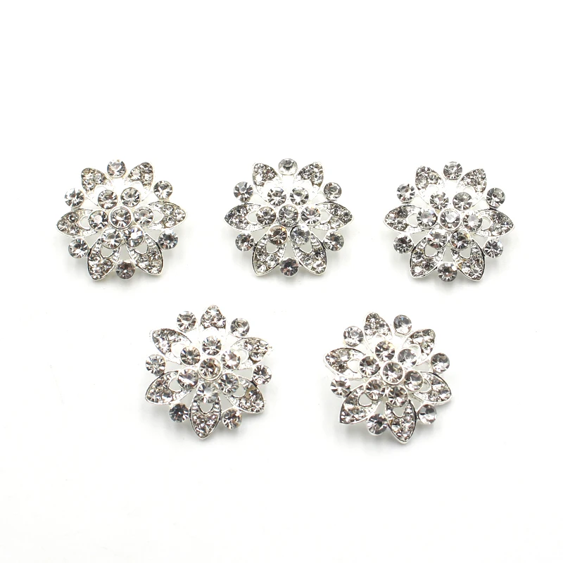 10 pz 20MM metallo strass decorazione bottoni fai da te abito da sposa invito accessori per la decorazione dei capelli