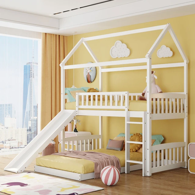 Twin over double bunk bed sales