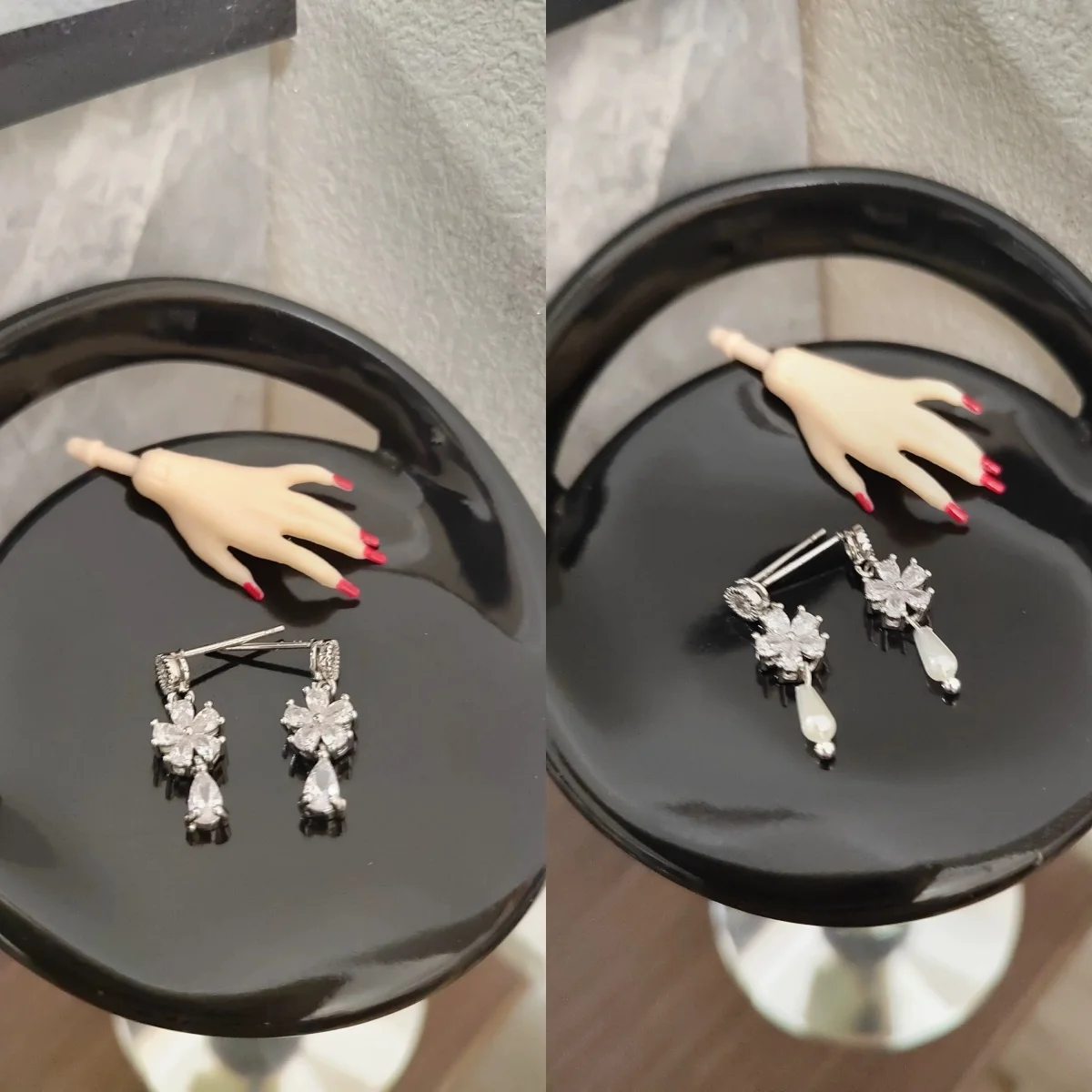 1/6 Supermodel Puppe Schmuck Zubehör Stadt Mädchen Mode Perle Diamant Ohrringe Für 30 cm Prinzessin Puppe Luxus Dress Up