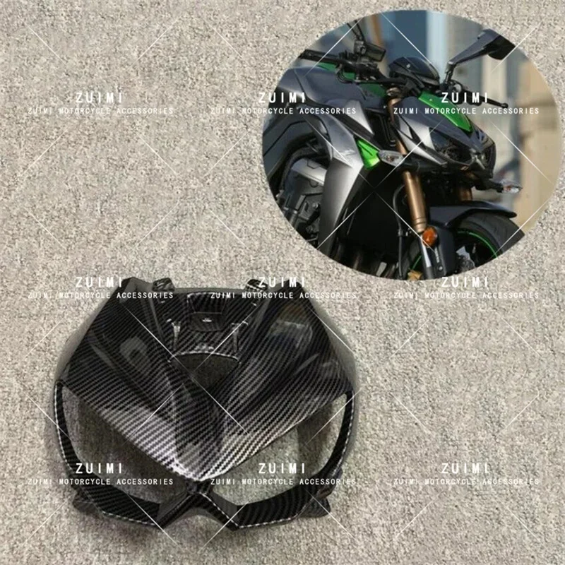 Upper Front Nose Headlight Panel Fairing For kawasaki Z1000 2014-2019 Carbon Fiber Shell, protective plate