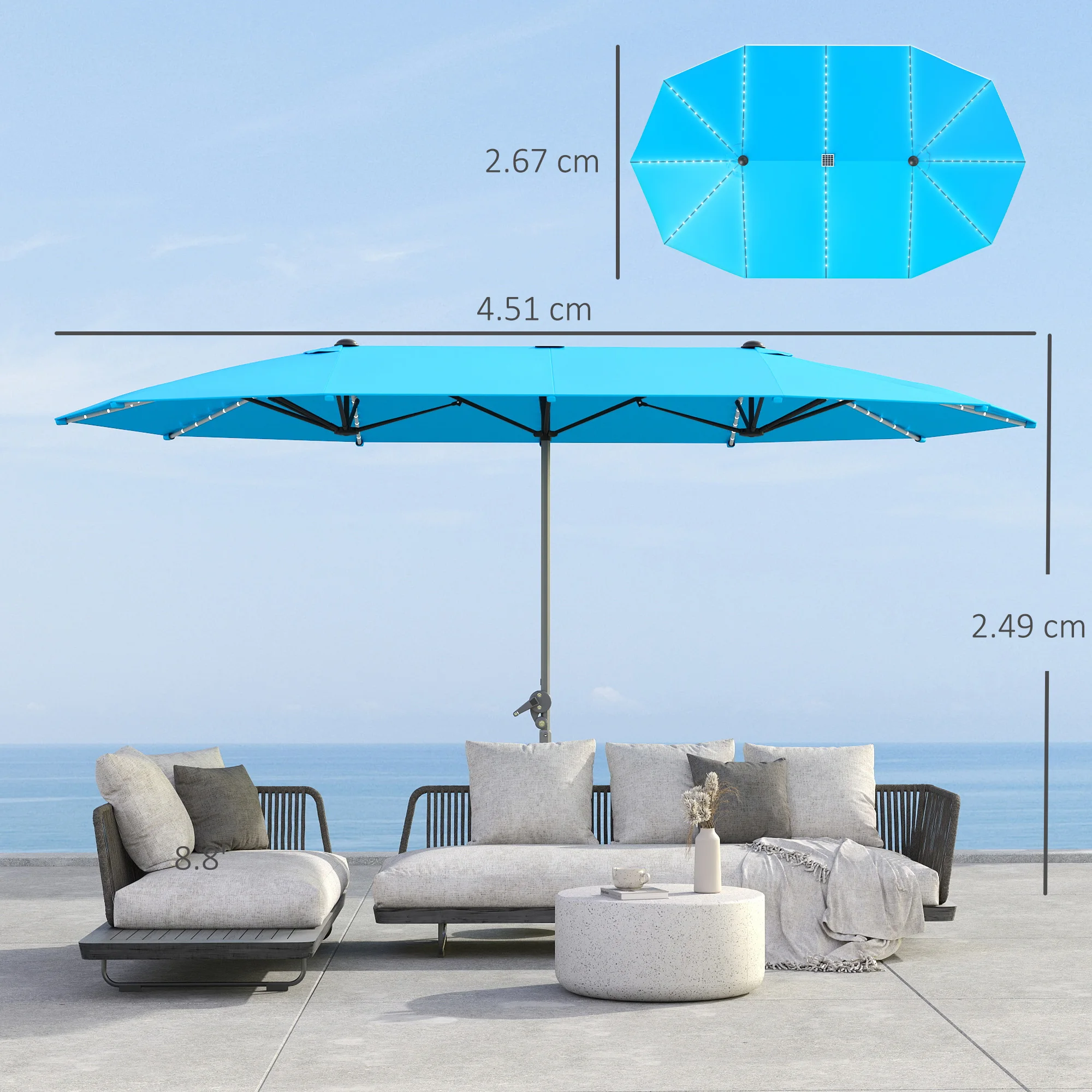 4,5 m Blauer Outdoor-Terrassen – Outdoor Furniture Umbrella Bewertung und Preis