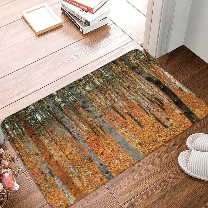 Personalized Beech Forest By Gustav Klimt Doormat Mat Anti-Slip Painting Art Bath Kitchen Bedroom Rug Carpet 40*60cm