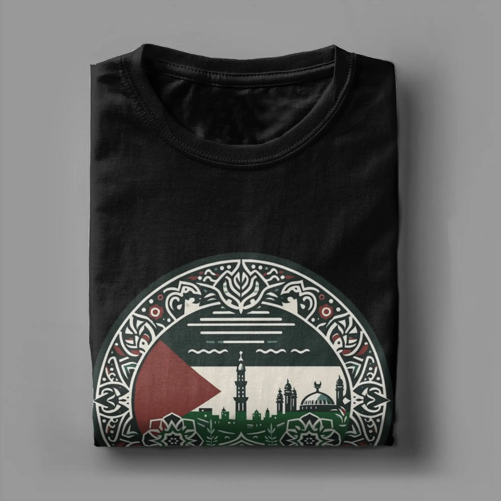 فلسطين العلم الققصة القصب القدس القطن تي شيرت للرجل الصيف خمر تي شيرت س الرقبة Harajuku تي شيرت حجم كبير بلايز #4