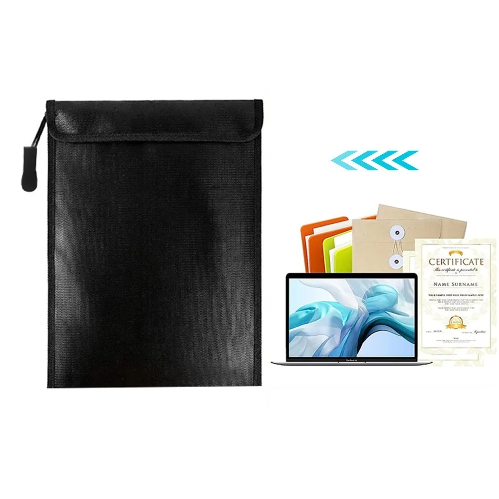Fiberglass Fire Fireproof Document Bag Water Proof Fire Thickened Waterproof Money Bag Large Capacity Practical Safe Bag