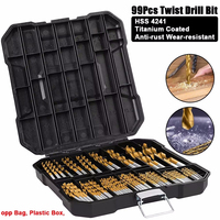 99 Pcs1.5mm-10mm Titanium Drill Bit Set for Steel Wood Plastic, Metal Copper Aluminum Alloy with Storage Case