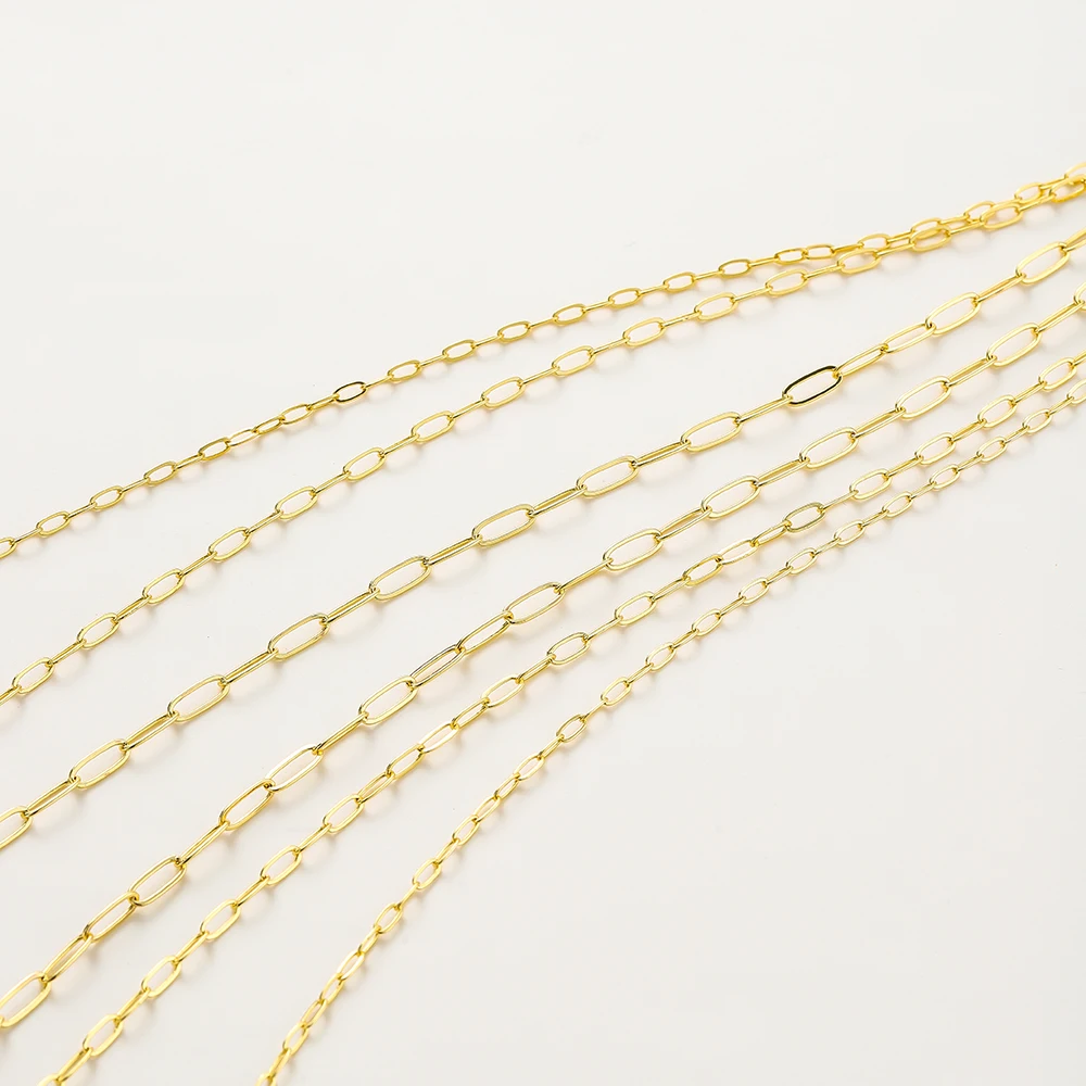 2Meter/ Roll 14K 18K Gold Plated Brass Lobster Clasps Link Connector Chain Neacklace Pendants Chain For Jewelry Bracelet Supplie