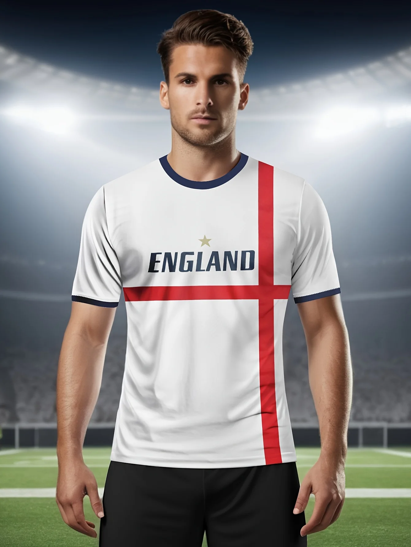 

Daily Men's Youth Football Short-Sleeved Quick-Drying Summer Outdoor Football Training Sweat-Absorbing Oversized T-Shirt