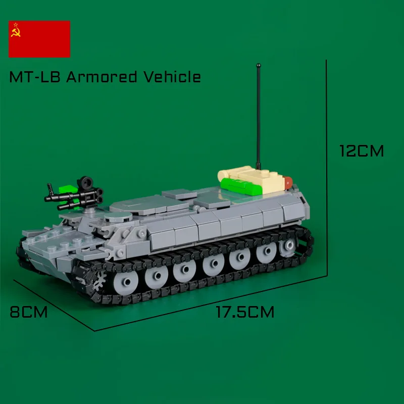 World War II Soviet MT-LB Infantry Fighting Vehicle Russian T34 Tank T64 Armored Vehicle T90 Tracked Car MOC Building Blocks Toy