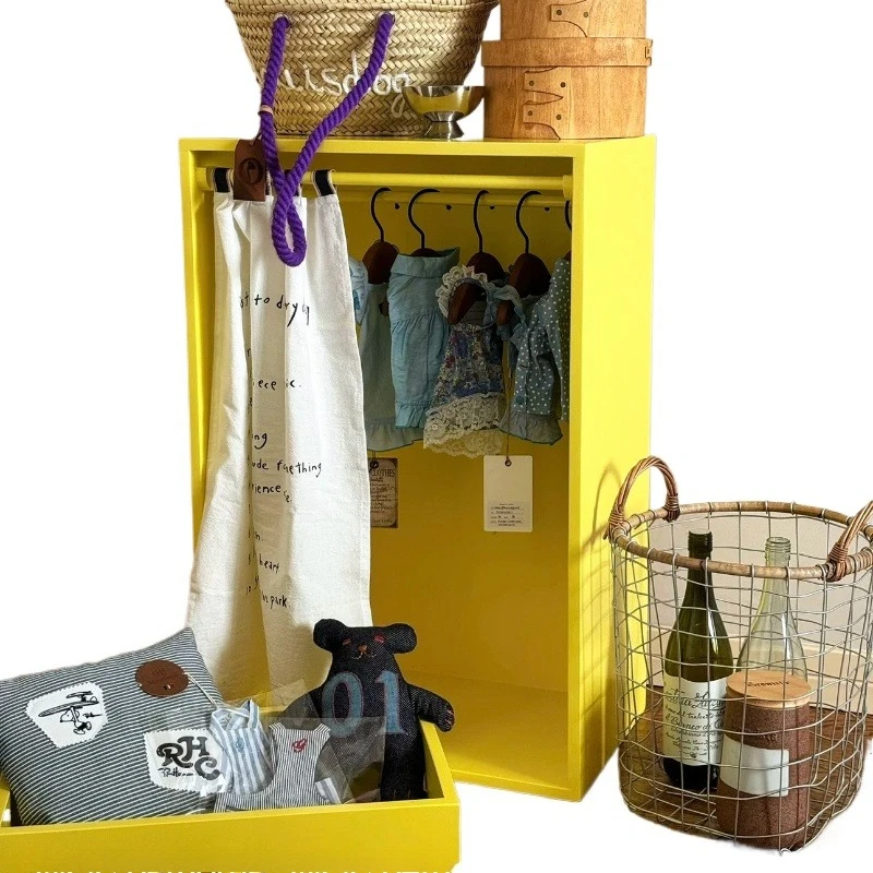 

Pet Small Yellow Box Pet Storage Cabinet, Clothing Display Dog General Pet Solid Wood Furniture