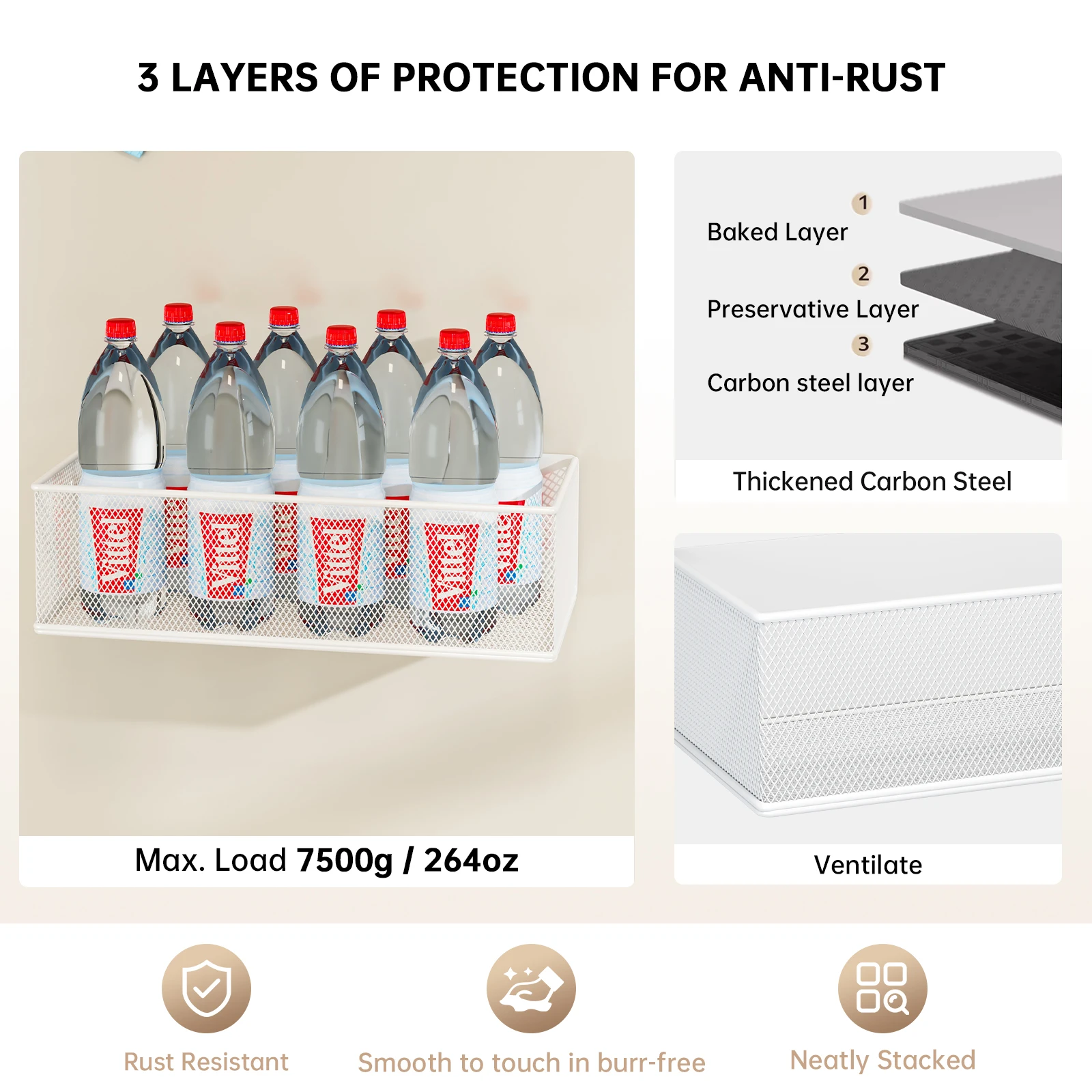 أداة سحرية لتخزين الشرفة: رف موزع منظفات الغسيل المغناطيسي، حامل كرة منظف الغسيل المغناطيسي المثبت على الجانب، سلة معلقة بدون حفر #5