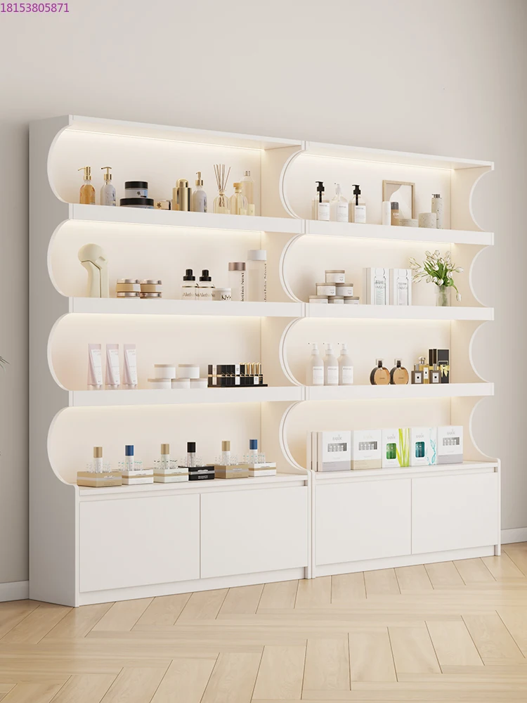 

Cream Wind Display Product Display Cabinet Cosmetics Jewelry Shelf