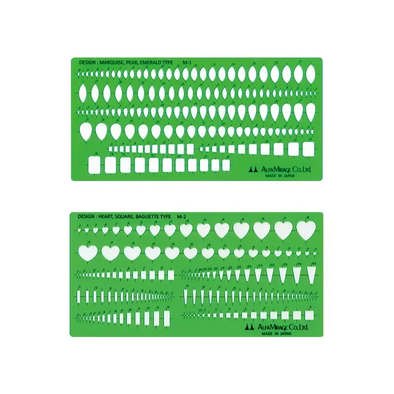 Alfa Mirage Japanese Jewelry Design Template Acrylic Board Ring Gemstone Design Drawing Templates for Rhinestone Designs