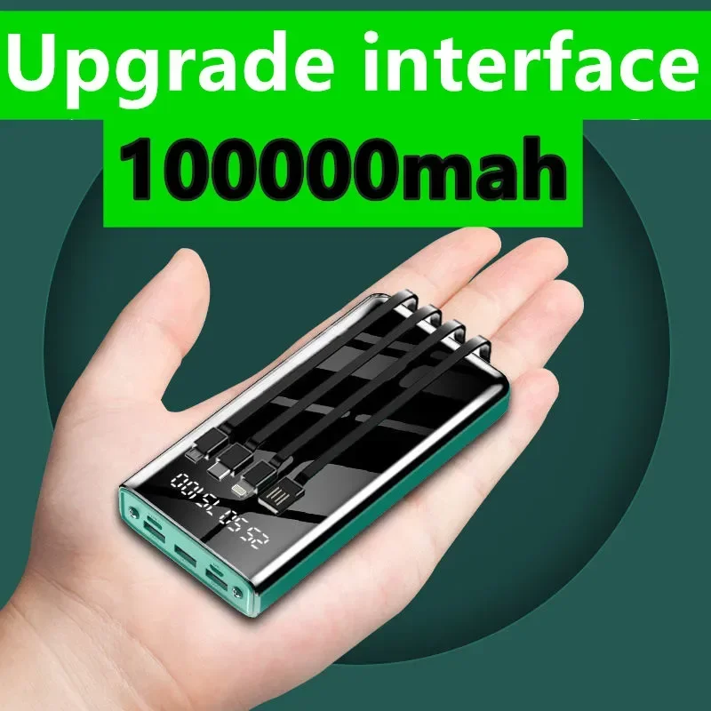 Super large capacity power bank 100000mah portable flash charging mobile power battery