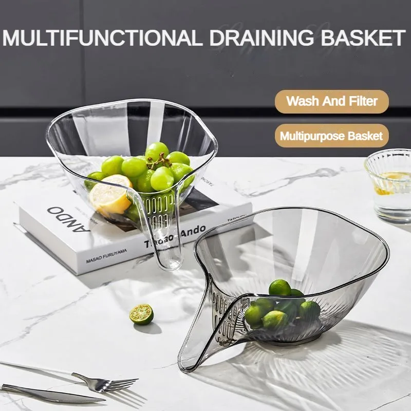 

Multi-function Drain Basket Drainer Food Basket Funnel Kitchen Sink Drain Strainer Basket Drain Rack for Vegetables Fruits Pasta