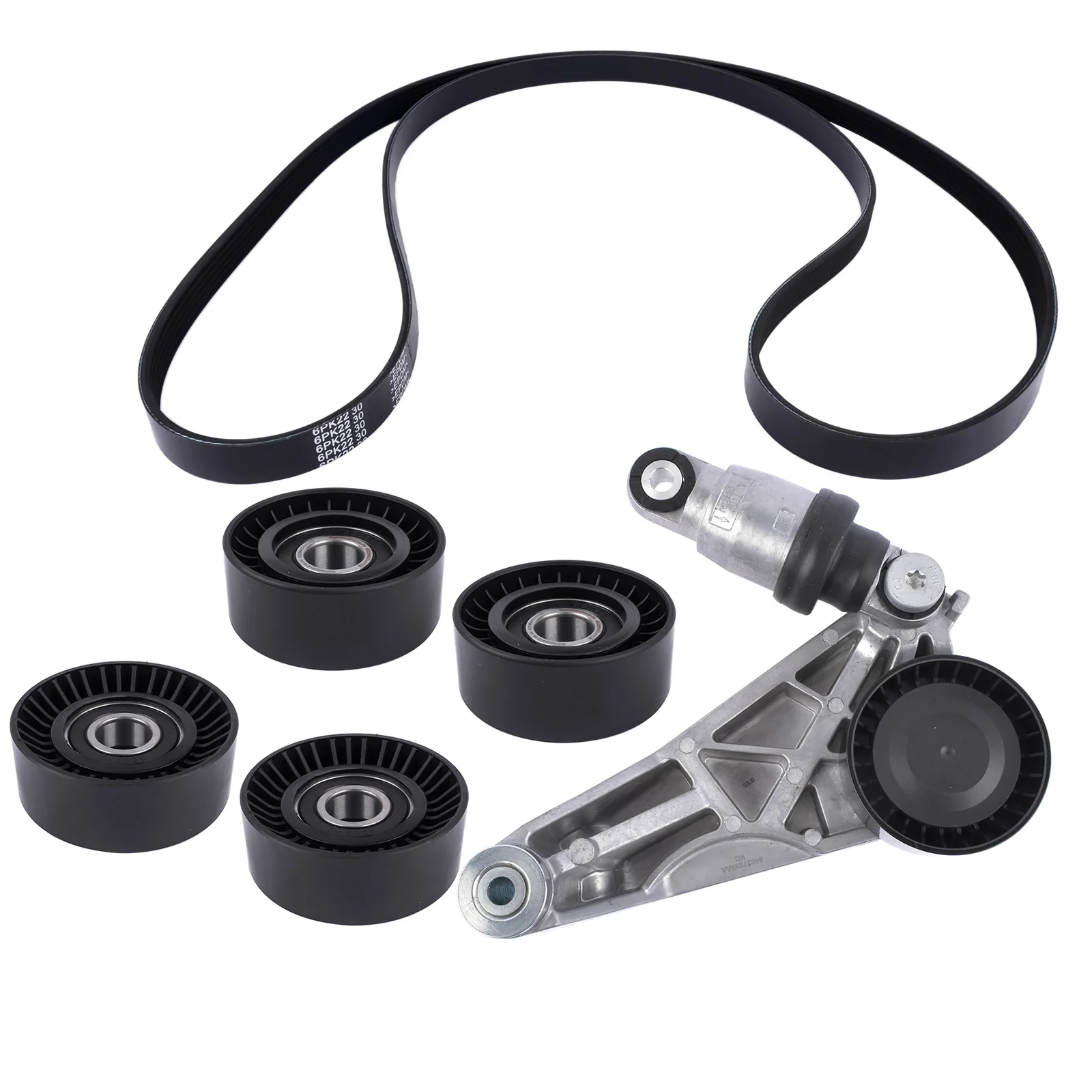 

AP01 Drive Belt Kit W/ Tensioner & Idler Pulleys for 2012-2018 Jeep Wrangler JK V6 3.6L 4627038AA 4627039AA