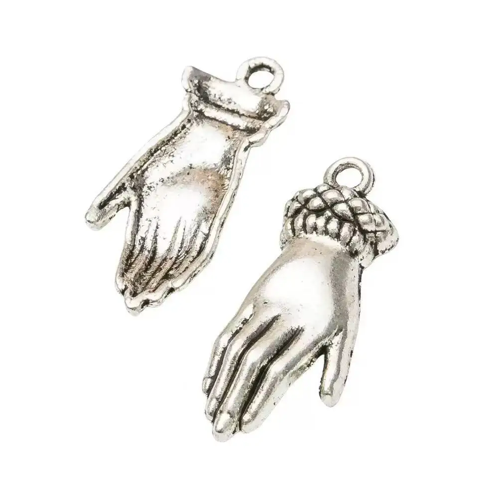 10pcs Silver Plated Beauty\'s Little Hands Alloy Pendant Earrings Bracelet Accessories DIY Charms For Jewelry Crafts Making A891